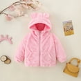 thumbnail image 2 of Huowey Kids Boys Girls Coat Cute Hoodie Long Sleeve Jacket Zip Up Wool Fuzzy Winter Warm Sweatshirt Coat With Pocket Sweatshirts,Pink,2-3 Years, 2 of 7