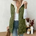 thumbnail image 6 of WMTBSRSW Fashion Long Puffer Vest for Women Solid Winter Warm Quilted Sleeveless Vests Fleece Lined Zip Up Fall Coat Outerwear with Hood Green Large, 6 of 9