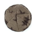 thumbnail image 5 of Xfvqtps Mens and Womens Beanie Knitting Crochet Sport Style Star Print Plush Lining Vintage Ear Protection Stretch Windproof Coldproof Warm Outdoor Fall Winter Soft Skull Cap Wine, 5 of 6