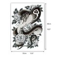 thumbnail image 3 of Super Big Full Back Covered Temporary Tattoos, 3 Pack Large Fake Realistic Tattoo Stickers for Adults Men Women, Scary Fierce Tiger Snake Serpent Desi, 3 of 4