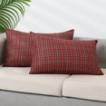 thumbnail image 2 of Unique Bargains 4 Pcs Pillow Covers Fine Grid Red 12 x 20 Inch/18 x 18 Inch, 2 of 7