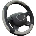 thumbnail image 1 of Microfiber Leather Steering Wheel Cover, 15 Inch, Universal Steering Covers Fit 15 inches Auto Car Wheel Protector, Anti-Slip, Heat Resistant, Comfortable Wrap, Cars Accessories (Black with Gray), 1 of 4