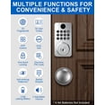 thumbnail image 3 of Fingerprint Door Lock Deadbolt with Handle Set -  Keyless Entry Lock with 5-in-1 Unlock, Keypad Lock with AutoLock, App Control - Easy DIY Installation for  & Rental (Silvery), 3 of 6