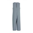 thumbnail image 6 of Franhais Female Jumpsuit, Adults Solid Color U-Neck Sleeveless Romper Suspender Trousers for Summer, 6 of 9