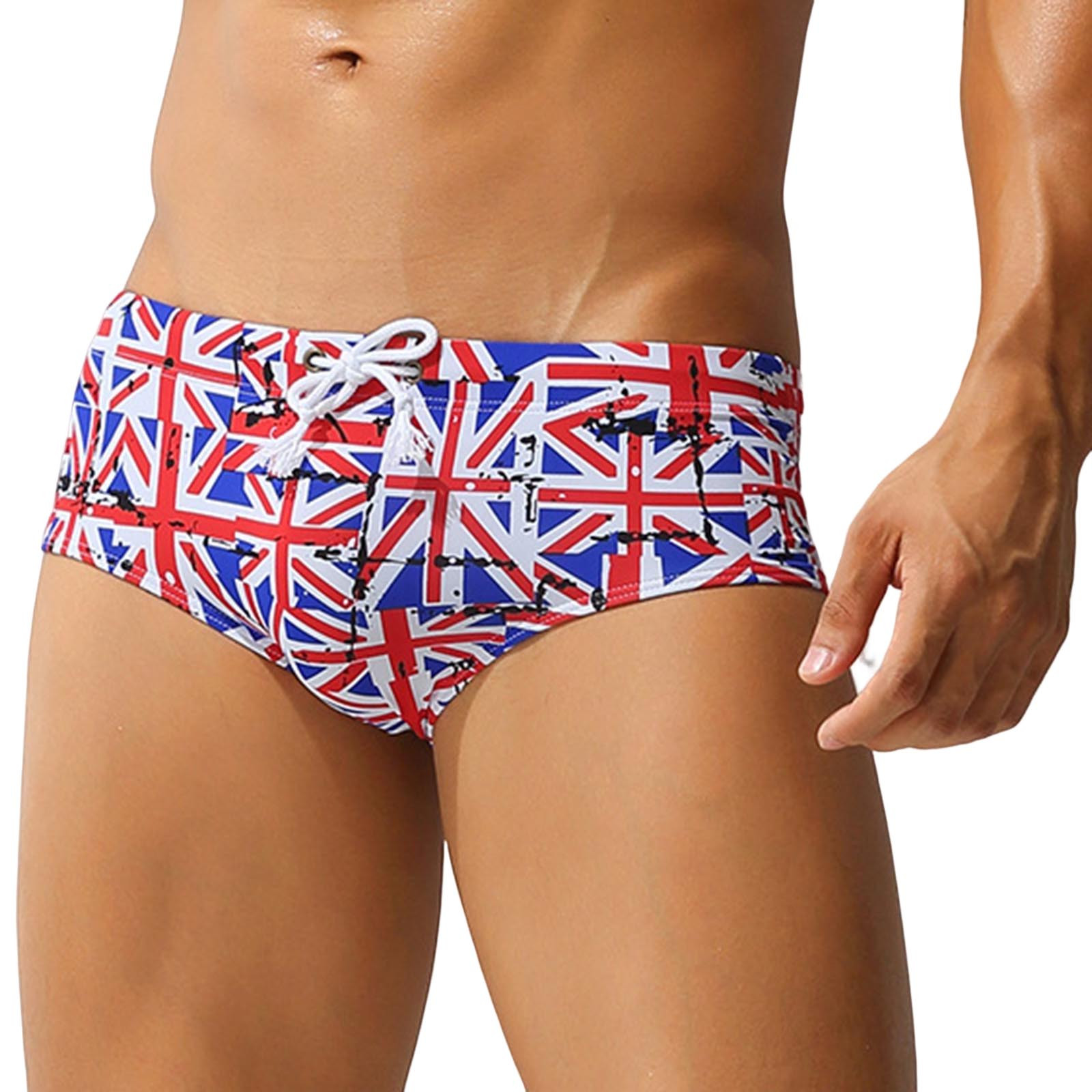 Pimfylm Mens Speedo Swim Briefs Men Drawstring Underwear Short Mid