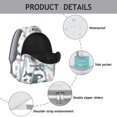 thumbnail image 2 of Blue Ocean Whale and Dolphin Student Backpack Waterproof Scratch-Resistant School Bag with Cartoon Marine Life Pattern, Comfortable Adjustable Straps, Perfect for Beach and Outdoors, 2 of 6