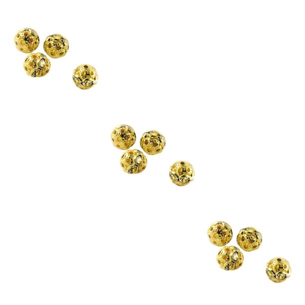 sweethay 100 piezas de cuentas de diamantes de imitación para manualidades, accesorios de cuentas de bolas redondas de Metal, suministros de Type1 NO1