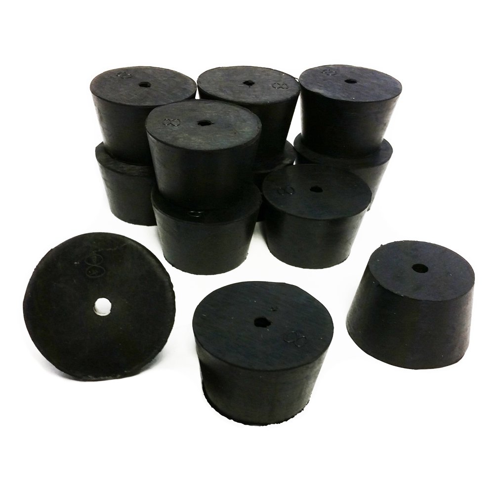 Rubber Stoppers, Size 8, 1Hole, 1Pound Pack