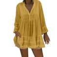 thumbnail image 1 of Cathalem Chandail à Manches Longues pour Femmes Pull d'Automne Tunique Ample, Jaune TG, 1 of 5
