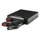 thumbnail image 3 of Caja de rack móvil HDD bahías dobles para bahía de unidad de disquete de 3,5 pulgadas, con indicador LED, bloqueo de seguridad, shamjiam estante móvil, 3 of 9