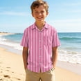 thumbnail image 2 of WRKEKC Boys Button Down Shirt Floral Print Short Sleeve Casual Camp Shirt for 3-15 Years Lightweight Woven, 2 of 8