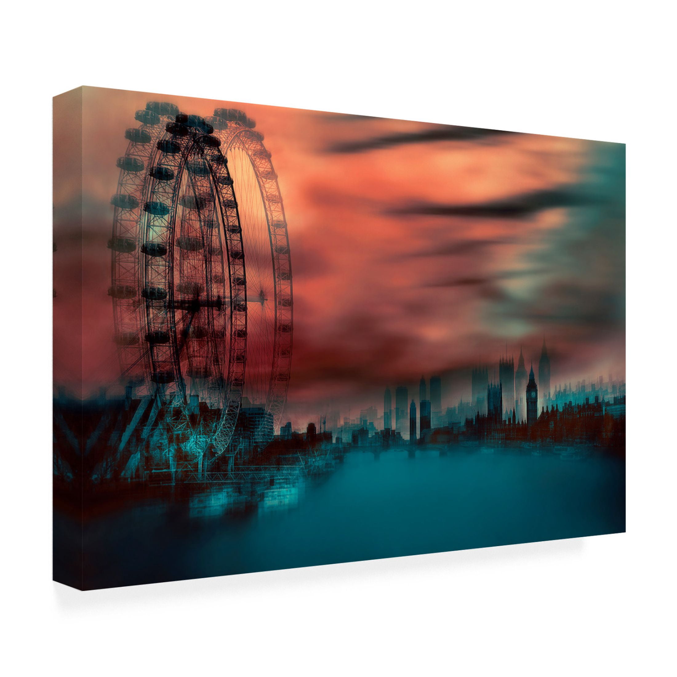 Canvas Wall Art - Arro  'London' Wall Art for Living Room, Bedroom, or Office Décor by Trademark Fine Art - 47 x 30 Inches
