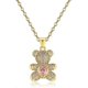 thumbnail image 1 of FORUISTON - Collar con colgante de oso de peluche y gato de la suerte con forma de corazón de cristal, joyería de animales para mujeres y adolescentes, 1 of 4