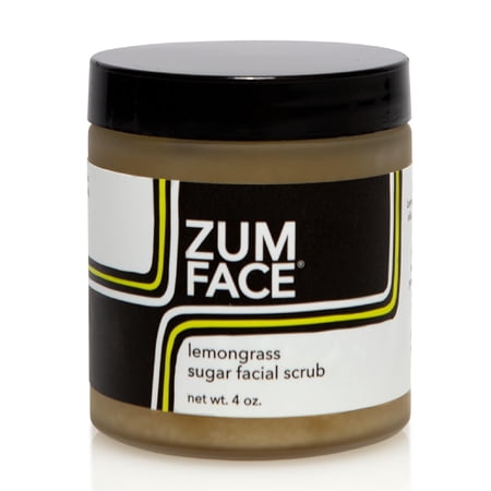 Zum by Indigo Wild Face Sugar Facial Scrub - Natural Sugar Scrub - Soothing Facial Exfoliator with Jojoba Oil, Coconut Oil & Olive Oil - Lemongrass - 4 oz