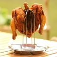 thumbnail image 2 of Outdoor Barbecue Chicken Rack, Charcoal Barbecue Chicken Tray, Non Stick To Bottom, Thickened, Foldable, Portable, Detachable Fork Chicken Rack, Vertical Skewer Grill, 2 of 5
