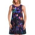 thumbnail image 1 of Fotbe Glowing Chameleon Fantasy Art Vestido de Verano sin Mangas para Mujer – Vestido Midi Línea A, Estilo Camiseta Floral, Vestido Playero Casual y Fluido, 1 of 7
