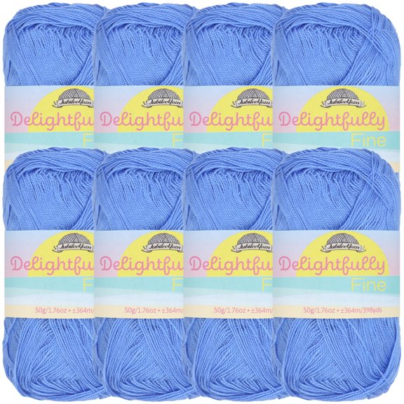 JubileeYarn Delightfully Fine Yarn - Lace Weight Bamboo - 50g/Skein - 07 Blue Sky - 8 Skeins