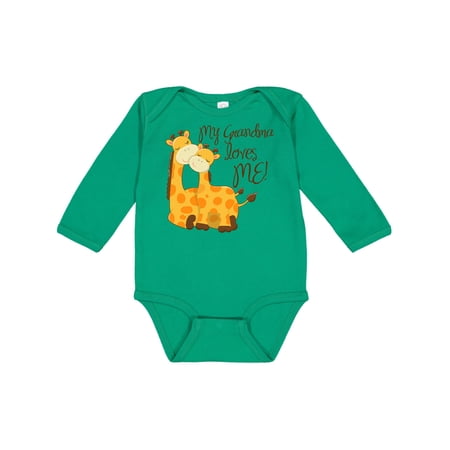 

Inktastic My Grandma loves me! Gift Baby Boy or Baby Girl Long Sleeve Bodysuit