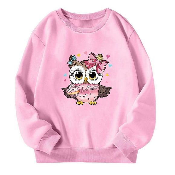 Chandails en Molleton Garçons Manches Longues Imprimé Chandail en Molleton Col Rond Chandail Automne Hiver Vêtements Bébé Filles 7-8 Ans