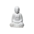 thumbnail image 6 of Ceramic Meditating Buddha Figurine with Rounded Ushnisha in Dhyana Mudra Large Glazed Finish White, 6 of 6