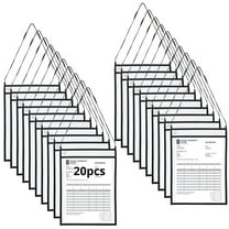 30Pcs Job Ticket Holders, Hanging Stitched Shop Ticket Holders with Strap, Clear Front and Back Ticket Holders, 10"x14"