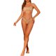 thumbnail image 2 of Conjuntos de bikini de lunares irregulares para mujer de 2 piezas con tirantes ajustables y desmontables, trajes de baño color marrón arena, talla grande, 2 of 5