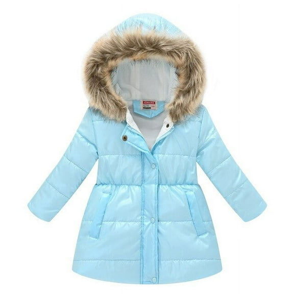 Children Boys Girls Down Coat Winter Autumn Thicken Woolen Hooded Cotton-padded Parka Coat Warm Jackets Toddler Kids Outerwear