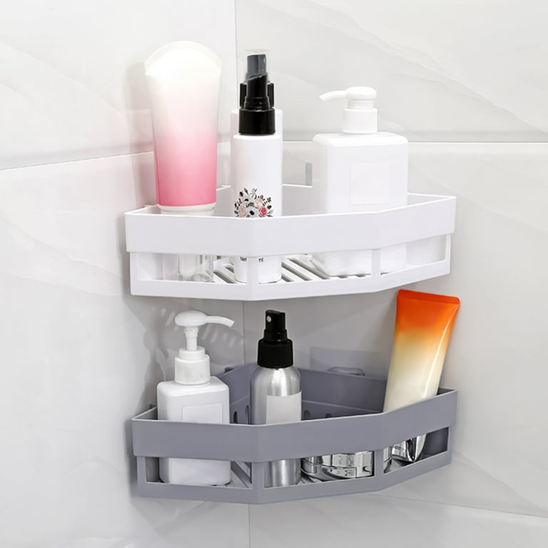 Bathroom Shelf Suction Cup Hair Dryer Holder Storage Organizer Rack Tray  Wall Shelves Shampoo Box Shower