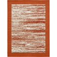 thumbnail image 5 of Unique Loom Modern Collection Carved Border Transitional Indoor and Outdoor Flatweave Area Rug, 9 x 12 Feet, Terracotta/Beige, 5 of 5