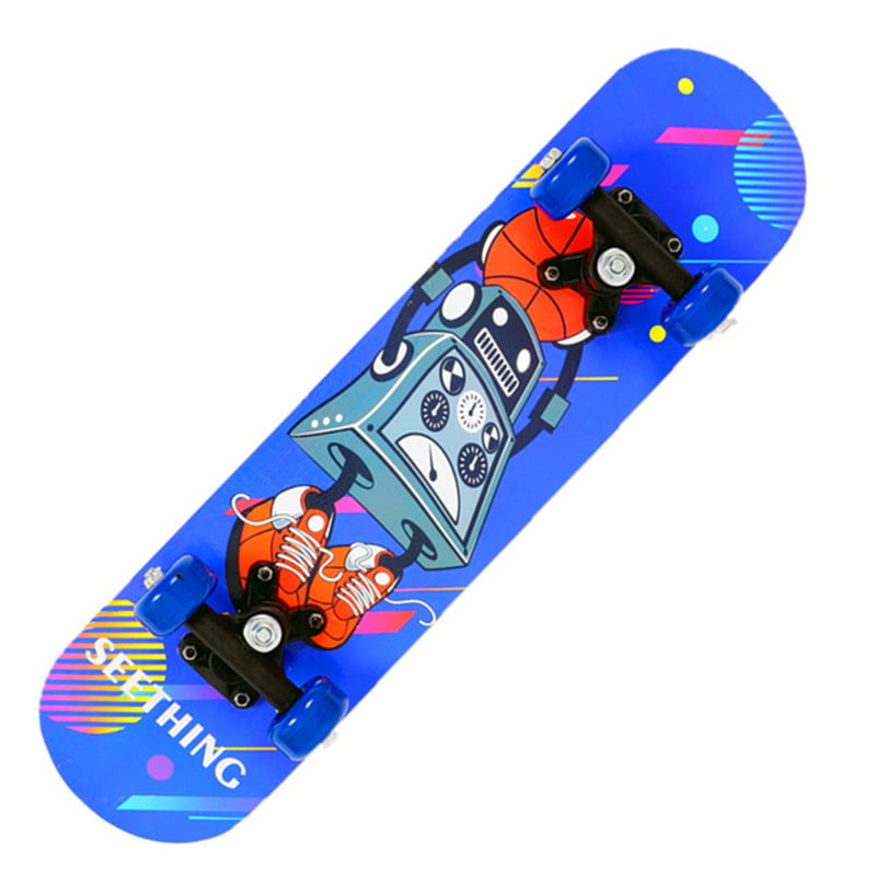 Children's Cartoon Scooter Teen Four Wheel Maple Skateboard 