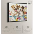 thumbnail image 2 of Colorful Flower Puppy Bath Canvas Kids Art Prints by Art Remedy, Black Frame, 40" x 40", 2 of 7