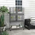 thumbnail image 2 of PawHut 61" Large Double Rolling Metal Bird Cage Bird House Grey, 2 of 9