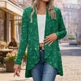 thumbnail image 2 of Ruimatai Women's Casual Cardigan Sparkling Sequin Open Front Long Sleeve Top Chic Loose Fit Blouse Jacket, 2 of 6