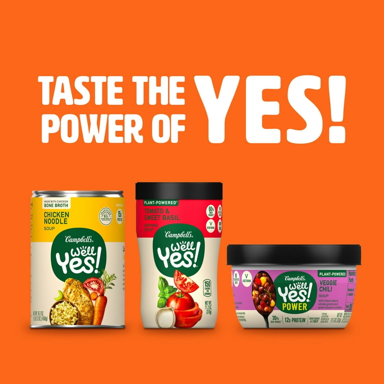 Campbell s Well Yes Chicken Noodle Soup with Bone Broth 16.2 oz Can