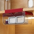 thumbnail image 6 of Under Shelf Drawer Organizer, No Drill Adhesive Pull Out Storage Bin for Kitchen Cabinet, Bathroom Vanity, and Desk Organization Space Saving, 10X10X9.5Cm Red, 6 of 6