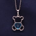 thumbnail image 3 of AFFY Heart Shape Simulated Topaz 14K Rose Gold Over Sterling Silver Cute Teddy Bear Love Heart Pendant Necklace, 3 of 4