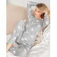 thumbnail image 3 of SMZ Womens Jogger Pajama Sets Long Sleeve Sleepwear Round Neck Nightwear Soft Pjs Lounge Sets with Pockets, 3 of 4