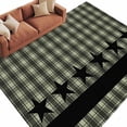 thumbnail image 3 of 5x8 Area Rugs, Sage Green Black Plaid Non-Skid Rubber Backing Large Rectangle Rugs - Living Room Bedroom Home Office, Vintage Star Buffalo Check Rustic Indoor Floor Mat Carpets Washable Rug, 3 of 9