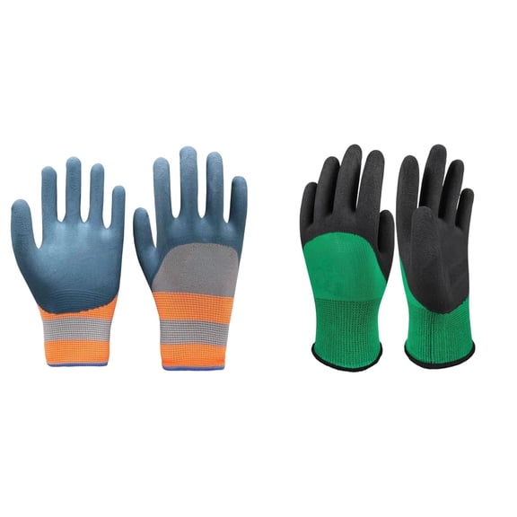 HonestMatter Garden Gloves, Thorn Proof Gloves for Gardening, Cut Resistant Work Gloves with Flexible Grip, 2 Pack for Men and Women, Green/Blue