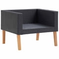 thumbnail image 2 of vidaXL Single Garden Sofa with Cushions Poly Rattan Black, 2 of 5