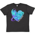 thumbnail image 3 of Inktastic Suicide Prevention Awareness Purple and Teal Heart Ribbon Youth T-Shirt, 3 of 5