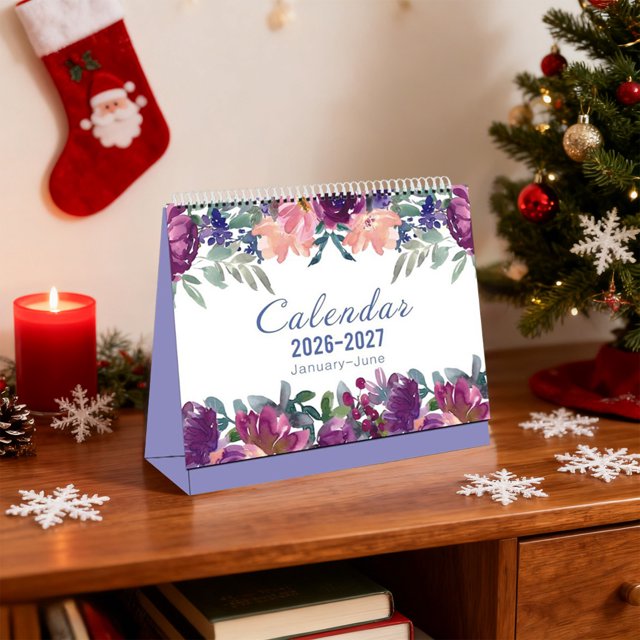Calendario de escritorio de 18 meses (2026-2027) con adorno de escritorio, calendario de pie para oficina en casa, días festivos en EE. UU.