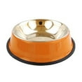 thumbnail image 1 of Bol d'Alimentation pour Animaux en Acier Inoxydable Antidérapant, Non Toxique, Résistant à la Chaleur, Bol d'Alimentation pour Aliments, Bol à Eau, Assiette, 15 cm, Orange, 1 of 8