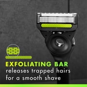 Gillette Labs with Exfoliating Bar Mens Razor - 1 Handle, 1 Blade Refill and Premium Stand, Silver
