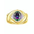 thumbnail image 3 of RYLOS Bagues pour Femmes Bague en Or Jaune 14K XOXO Câlins et Baisers Bague Pierre Précieuse 9x7 mm et Diamant Bijoux Juin Alexandrite pour Femmes Taille 10, 3 of 7