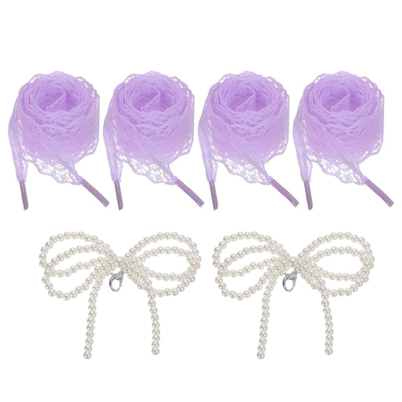 2 Pairs Flat Laces Shoelaces, 2.6CM Wide 140CM Length Lacy Shoe Laces, Purple