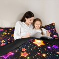 thumbnail image 5 of Manfei 3D Sparkle Stars Printed 7pcs Queen Bedding,Kawaii Cartoon Theme Bedding Comforter Set Queen,Multicolor,Black Reversible, 5 of 7