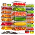 thumbnail image 1 of Recipientes herméticos para almacenar alimentos KEMETHY, 48 unidades, con tapas, sin BPA, 1 of 7