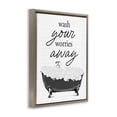 thumbnail image 2 of Stupell Industries Farmhouse Bubble Bath Wash Worries Brown Floating Frame Canvas Art, 25 x 31, by Lettered and Lined, 2 of 8