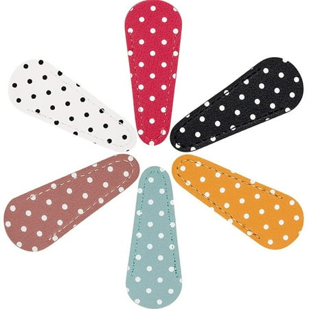 

6 Pieces Embroidery Scissors Sheath Polka Dot Scissors Protective Cover Scissors Leather Sheath for Scissors Protection